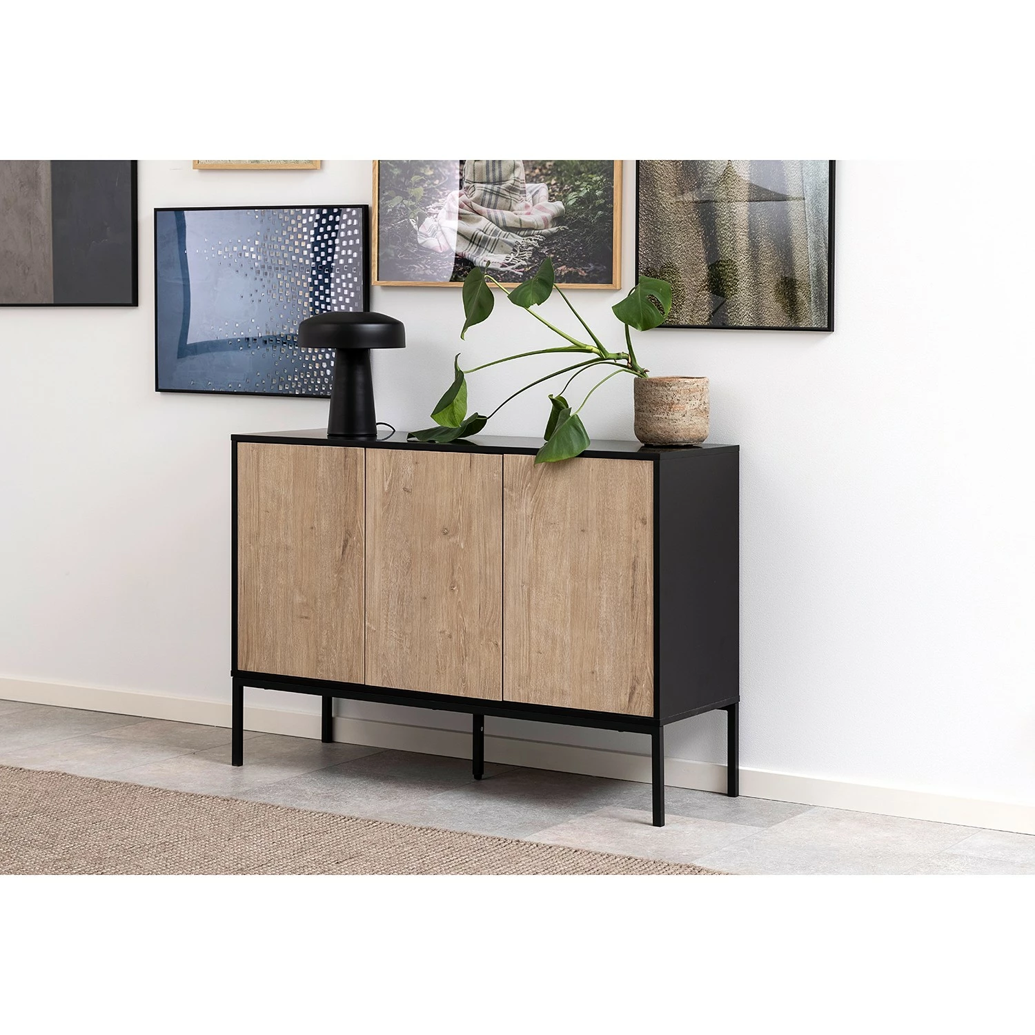 Red Living Sideboard Coogee - Wildeiche Hell Dekor / Schwarz 4 Red Living Sideboard Coogee - Wildeiche Hell Dekor / Schwarz – Bild 2