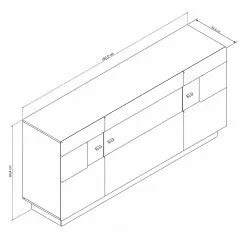 Fredriks Sideboard Bylas - Hochglanz Weiß -Büromöbel Verkäufe 1000186228 190916 07213500005 SKETCH DETAILS P000000001000186228 sketch