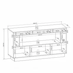 Fredriks Sideboard Bylas - Hochglanz Weiß -Büromöbel Verkäufe 1000186228 190916 07213500006 SKETCH DETAILS P000000001000186228 sketch