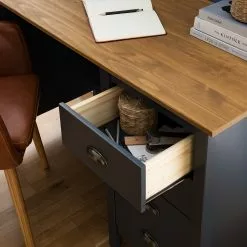 Maison Belfort Schreibtisch Rivery - Kiefer massiv - Anthrazit -Büromöbel Verkäufe 1000187583 200312 14522800037 DETAILS P000000001000187583