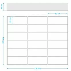 Loftscape Bücherregal Empire - Cremeweiß - Höhe: 221 cm - Breite: 276 cm -Büromöbel Verkäufe 1000188192 190925 11273400013 SKETCH DETAILS P000000001000188192 sketch