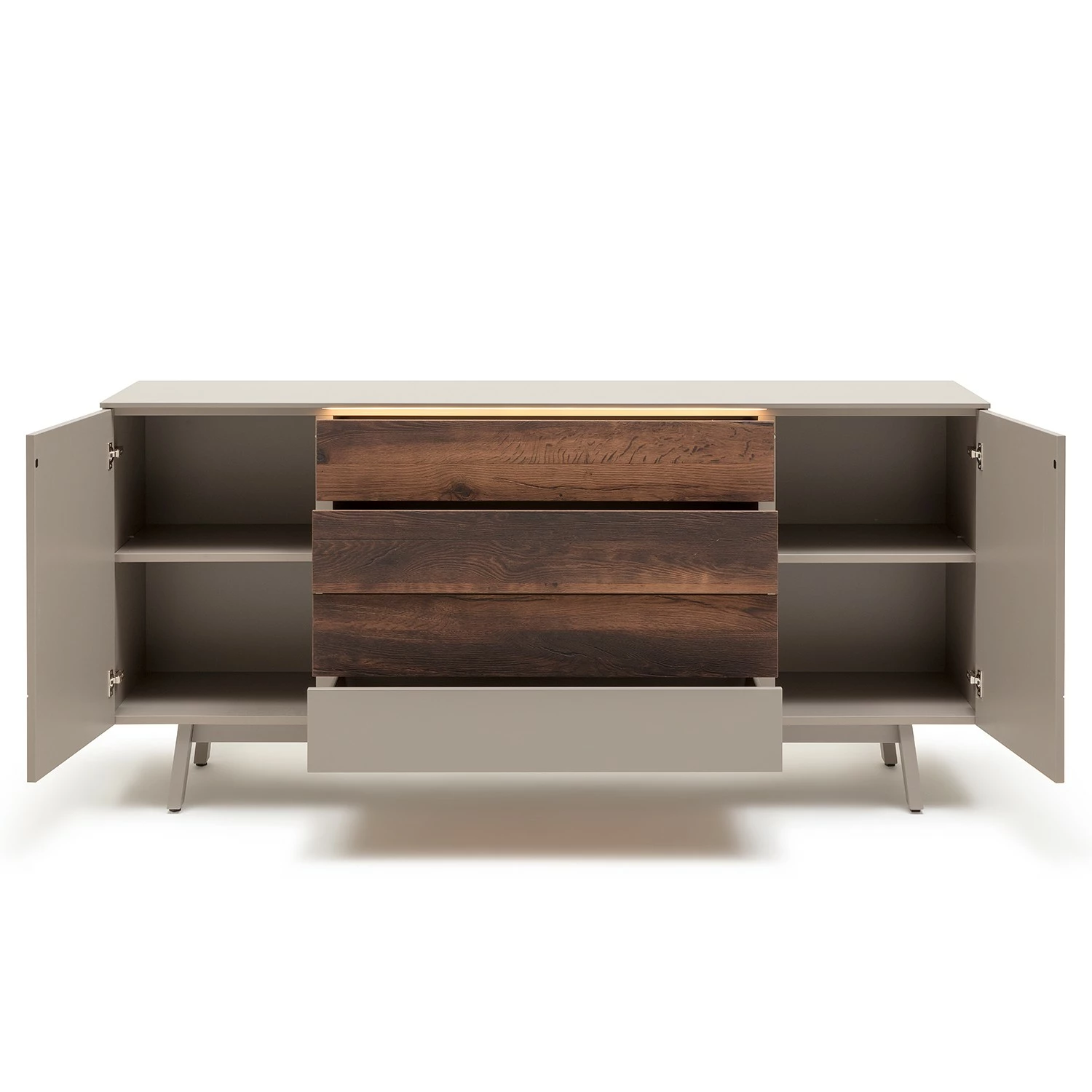 GWINNER Sideboard Misano - Saharagrau / Balkeneiche - Mit Beleuchtung 5 GWINNER Sideboard Misano - Saharagrau / Balkeneiche - Mit Beleuchtung – Bild 3