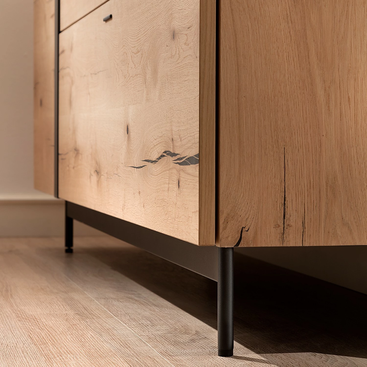 GWINNER Sideboard Style - Echtholzfurnier / Metall - Eiche / Anthrazit 9 GWINNER Sideboard Style - Echtholzfurnier / Metall - Eiche / Anthrazit – Bild 7