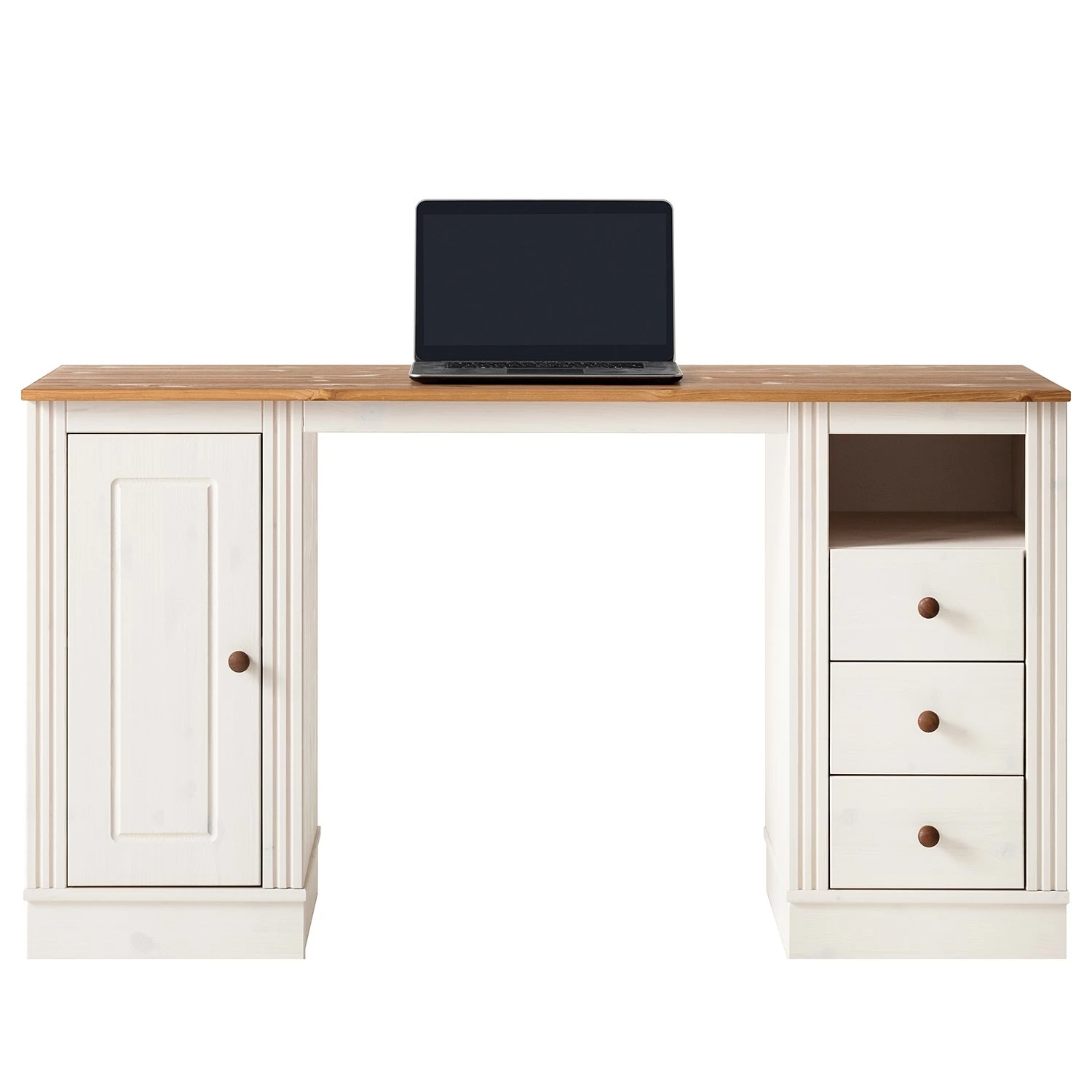 Maison Belfort Schreibtisch Lillehammer - Kiefer massiv - Kiefer Weiß / Kiefer Honig 9 Maison Belfort Schreibtisch Lillehammer - Kiefer massiv - Kiefer Weiß / Kiefer Honig – Bild 7