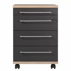 Germania Rollcontainer Eugene - Anthrazit / Nussbaum Dekor -Büromöbel Verkäufe 1000189457 191113 10262500004 DETAILS P000000001000189457