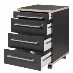 Germania Rollcontainer Eugene - Anthrazit / Nussbaum Dekor -Büromöbel Verkäufe 1000189457 191113 10262500005 DETAILS P000000001000189457