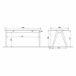 Germania Schreibtisch Svene - Weiß / Eiche Sonoma Dekor -Büromöbel Verkäufe 1000189530 191022 12044700044 SKETCH DETAILS P000000001000189530 sketch