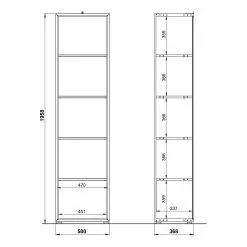 Germania Regal Monteria - Eiche Navarra Dekor / Weiß -Büromöbel Verkäufe 1000189531 191022 12044700049 SKETCH DETAILS P000000001000189531 sketch