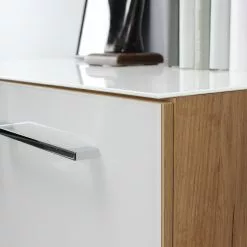 Germania Büroset Monteria I (5-teilig) - Glas - Weiß / Eiche Navarra Dekor -Büromöbel Verkäufe 1000189536 191022 12045000074 DETAILS P000000001000189536