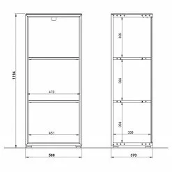 Germania Büroset Monteria IV (2-teilig) - Glas - Weiß / Eiche Navarra Dekor -Büromöbel Verkäufe 1000189537 191022 12045300095 SKETCH DETAILS P000000001000189537 sketch