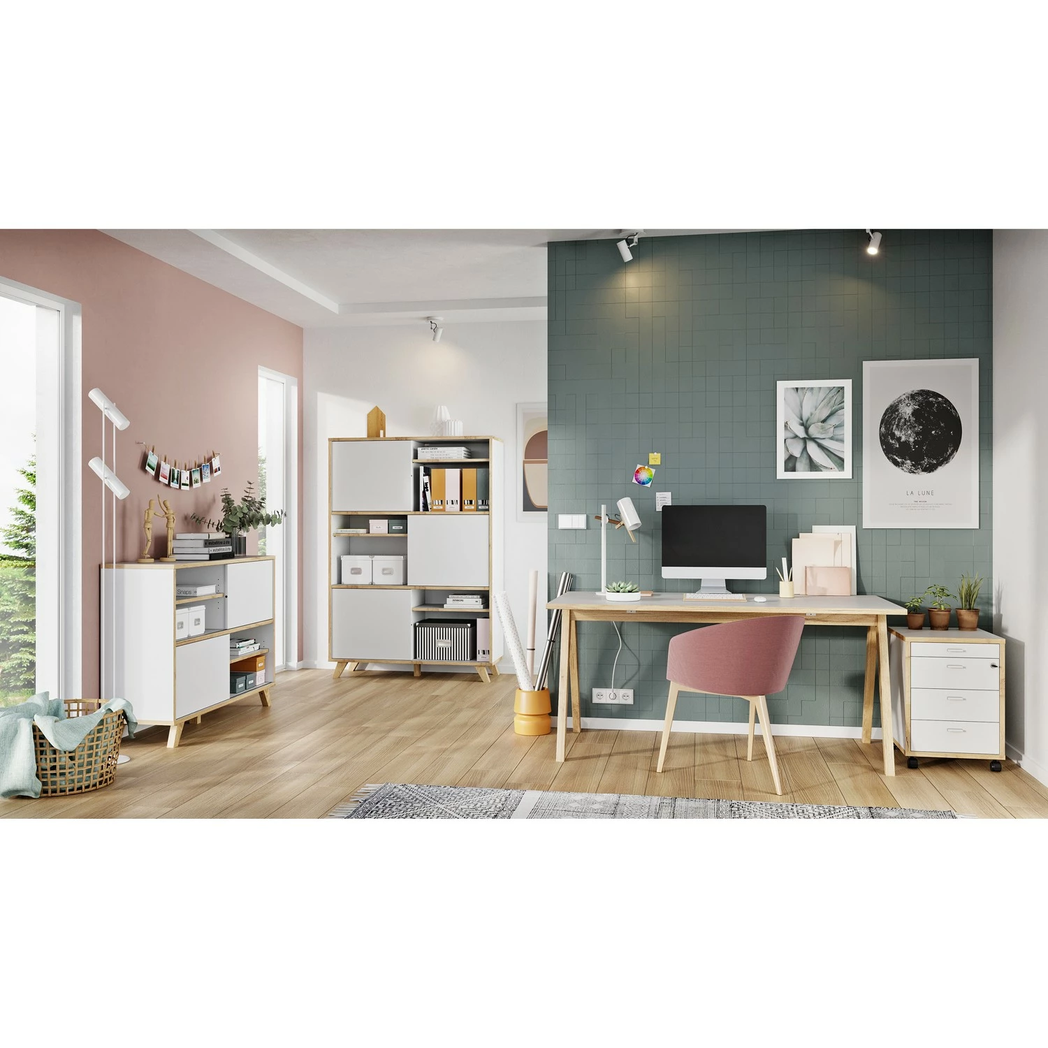 Germania Aktenschrank Svene - Weiß / Eiche Sonoma Dekor 4 Germania Aktenschrank Svene - Weiß / Eiche Sonoma Dekor – Bild 2