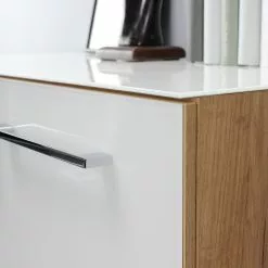 Germania Aktenschrank Monteria I - Glas - Weiß / Eiche Navarra Dekor -Büromöbel Verkäufe 1000189544 191022 12050000165 DETAILS P000000001000189544