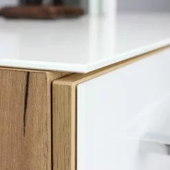 Germania Büroset Monteria V (3-teilig) - Glas - Weiß / Eiche Navarra Dekor -Büromöbel Verkäufe 1000189547 191022 12050500196 DETAILS P000000001000189547