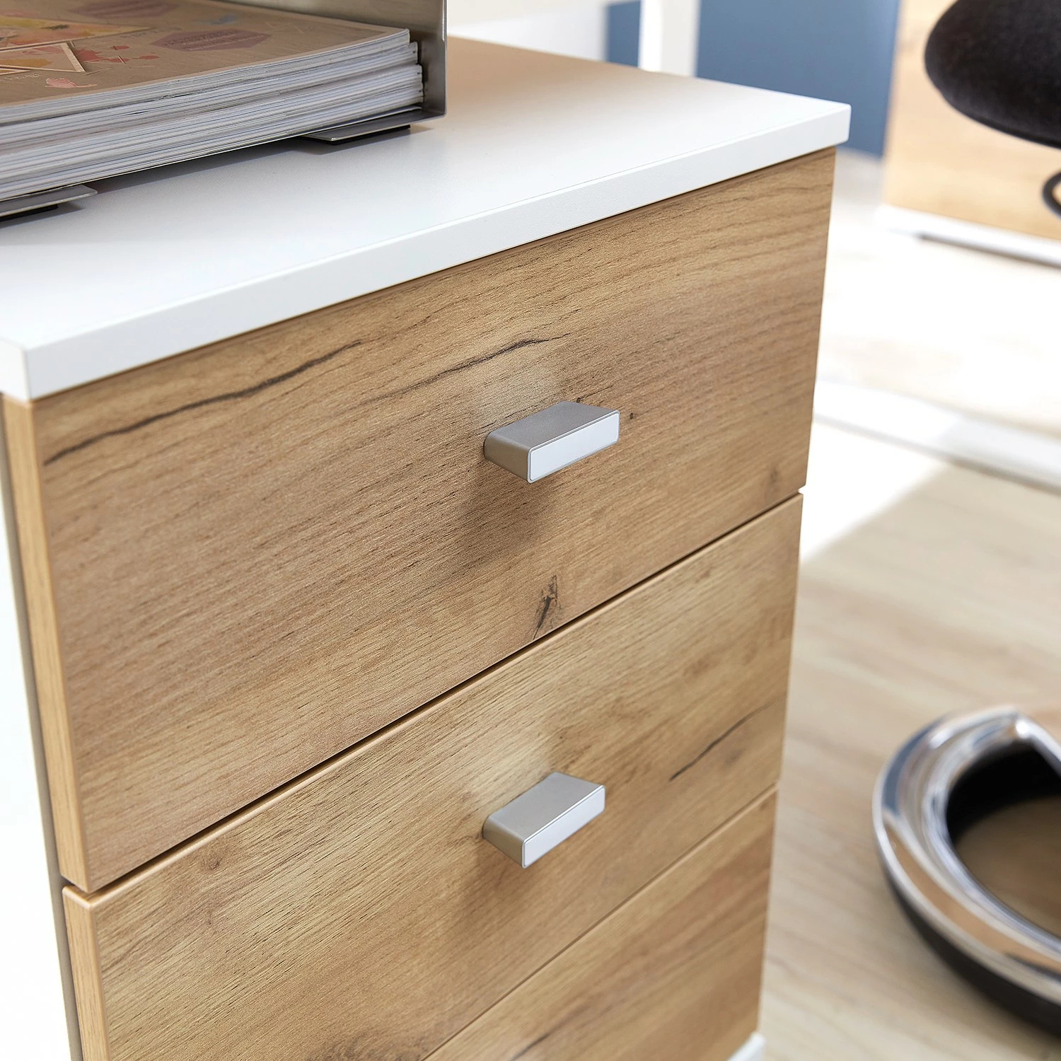 Germania Büroset Lioni III (2-teilig) - Eiche Navarra Dekor / Weiß 9 Germania Büroset Lioni III (2-teilig) - Eiche Navarra Dekor / Weiß – Bild 7