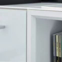 Germania Büroset Monteria I (5-teilig) - Glas - Weiß / Chrom -Büromöbel Verkäufe 1000191067 191016 08103000011 DETAILS P000000001000191067