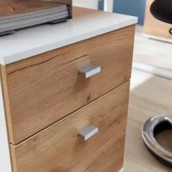 Germania Büroset Lioni II (4-teilig) - Eiche Navarra Dekor / Weiß -Büromöbel Verkäufe 1000191071 191016 08103400058 DETAILS P000000001000191071