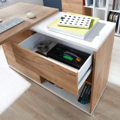 Germania Büroset Lioni I (3-teilig) - Eiche Navarra Dekor / Weiß -Büromöbel Verkäufe 1000191082 191016 08103800092 DETAILS P000000001000191082