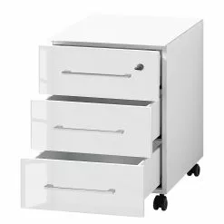 Germania Büroset Monteria V (3-teilig) - Glas - Weiß / Chrom -Büromöbel Verkäufe 1000191084 191016 08104200130 DETAILS P000000001000191084