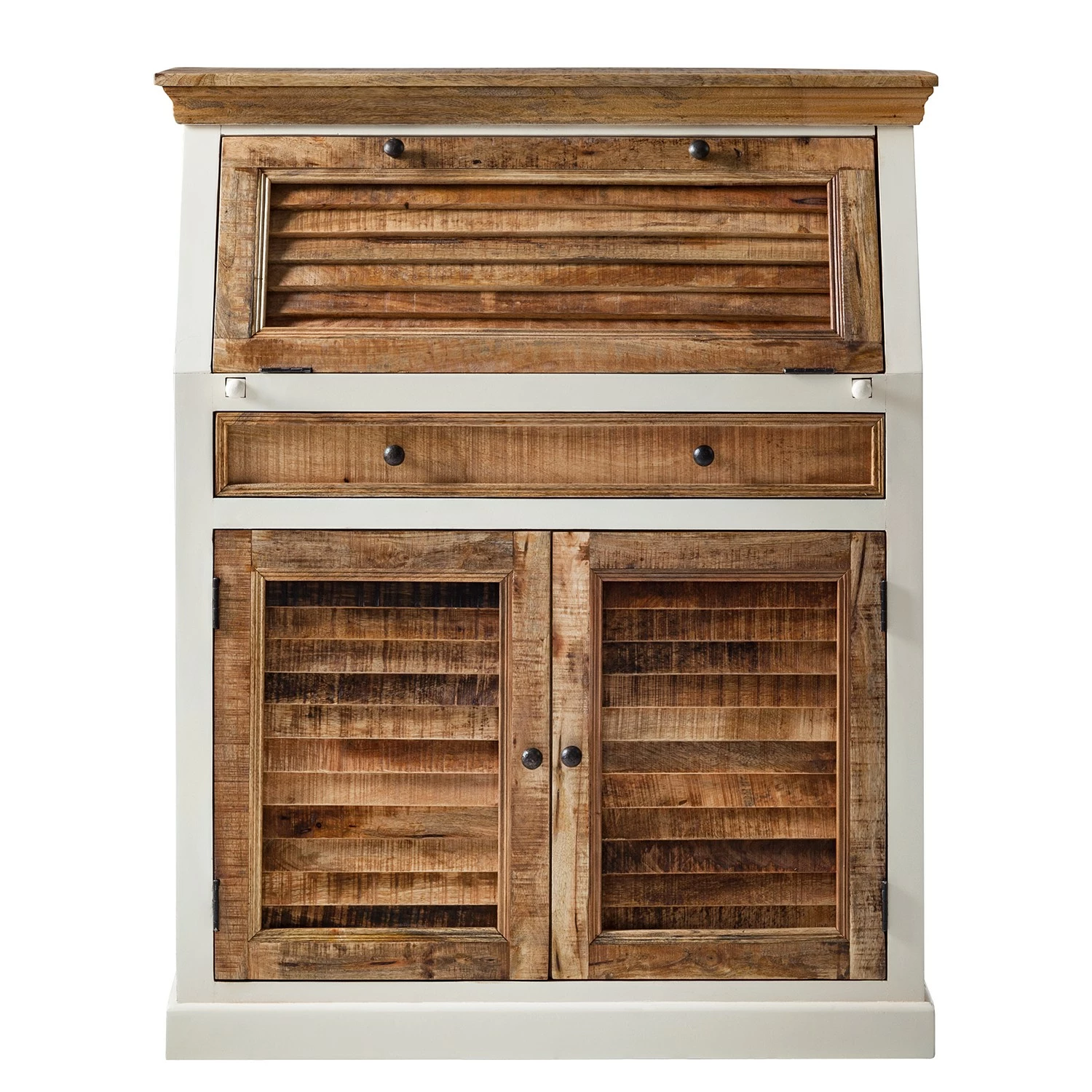 Maison Belfort Sekretär Newhaven - Mango massiv - Weiß / Mango 6 Maison Belfort Sekretär Newhaven - Mango massiv - Weiß / Mango – Bild 4