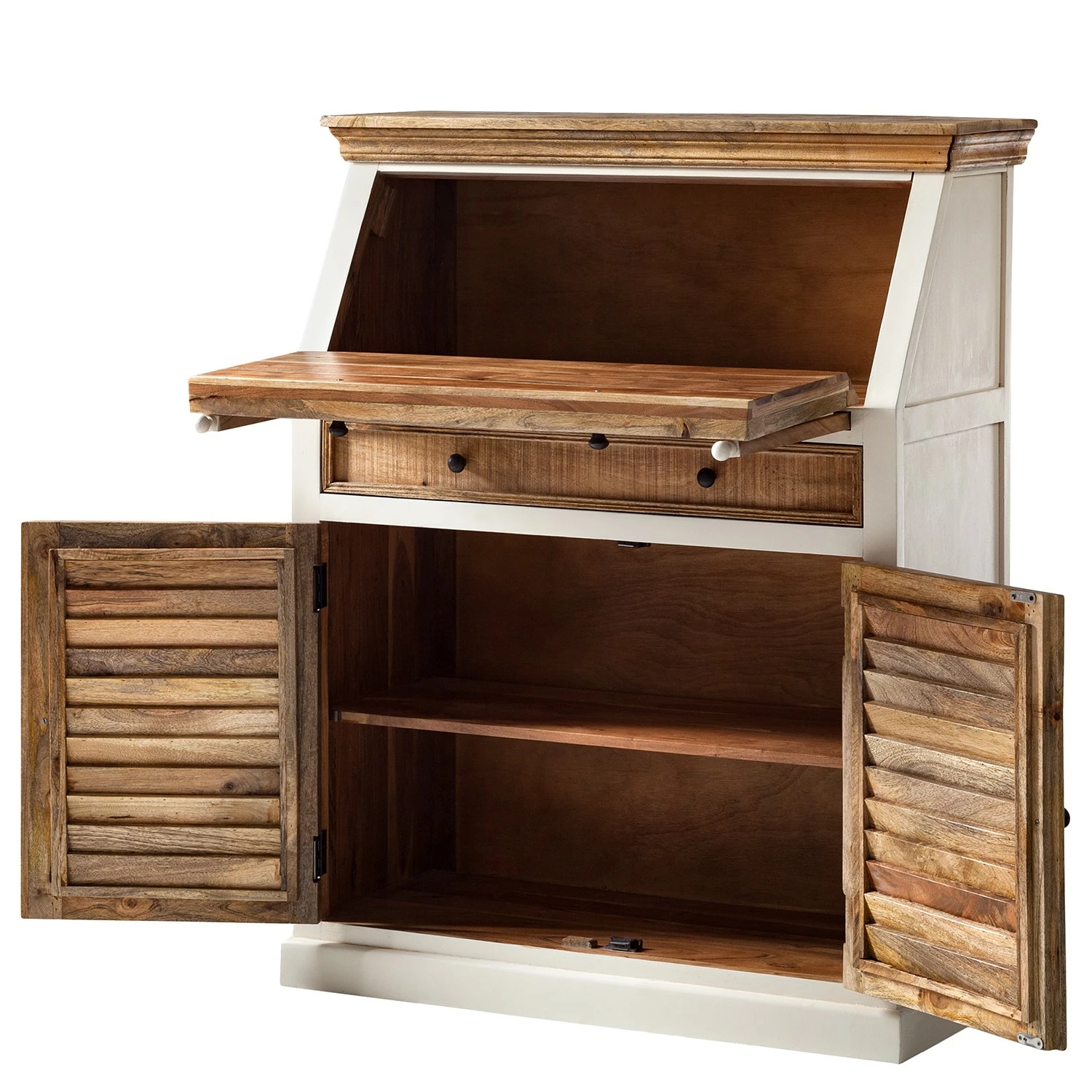 Maison Belfort Sekretär Newhaven - Mango massiv - Weiß / Mango 8 Maison Belfort Sekretär Newhaven - Mango massiv - Weiß / Mango – Bild 6