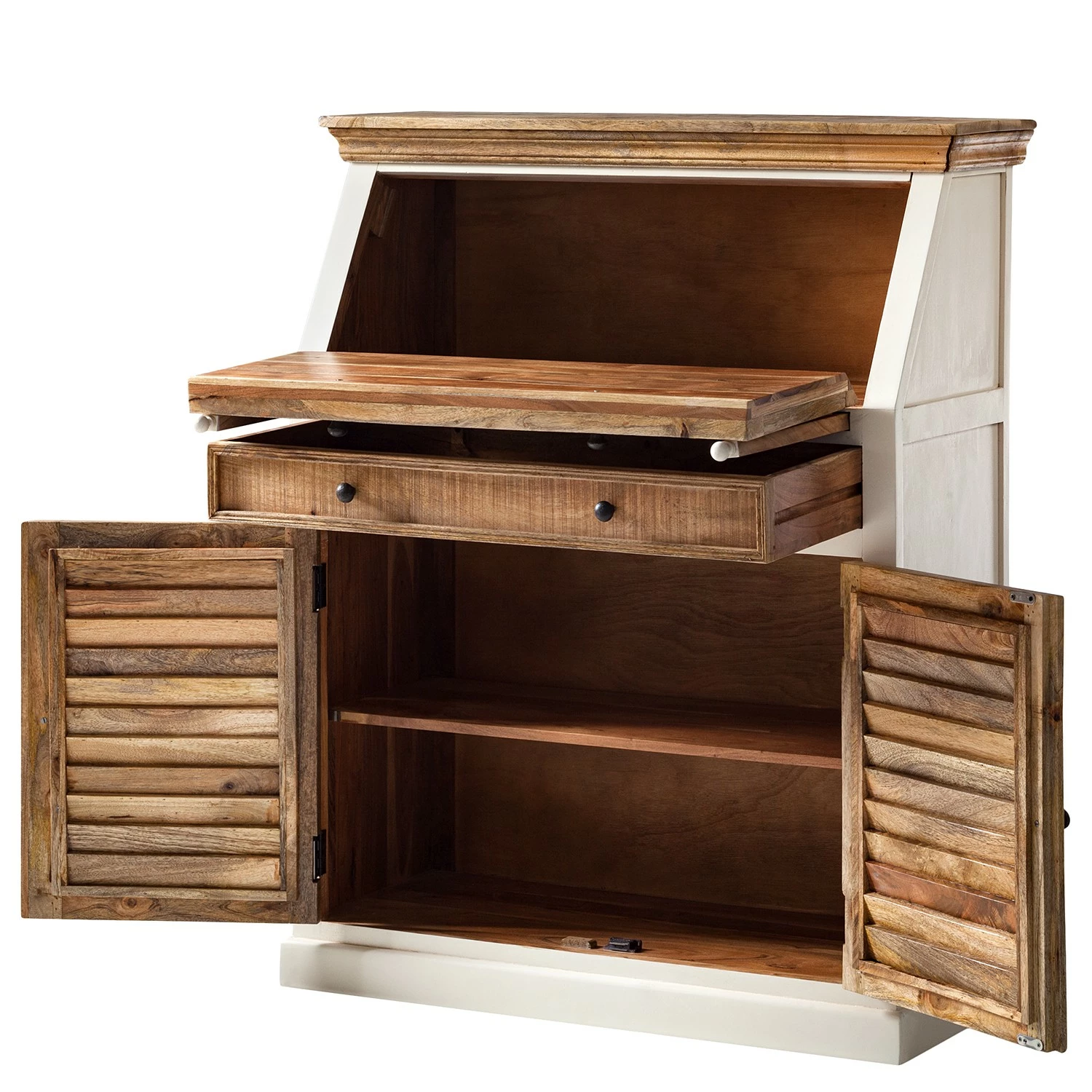 Maison Belfort Sekretär Newhaven - Mango massiv - Weiß / Mango 9 Maison Belfort Sekretär Newhaven - Mango massiv - Weiß / Mango – Bild 7