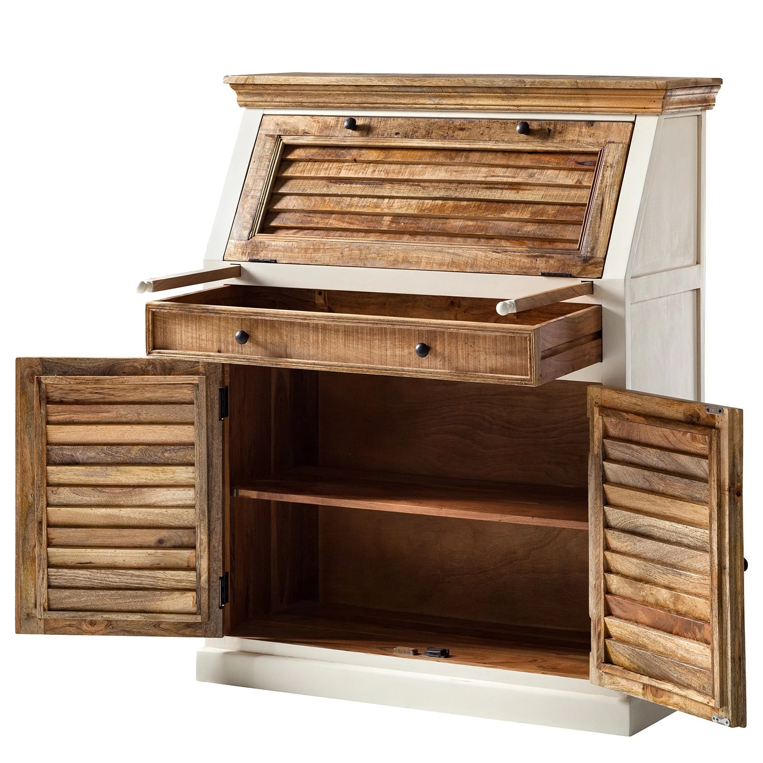 Maison Belfort Sekretär Newhaven - Mango massiv - Weiß / Mango 10 Maison Belfort Sekretär Newhaven - Mango massiv - Weiß / Mango – Bild 8