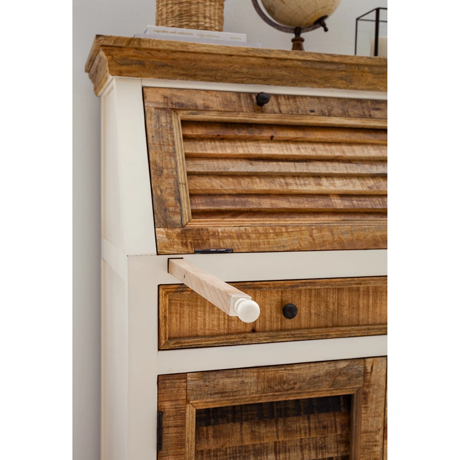 Maison Belfort Sekretär Newhaven - Mango massiv - Weiß / Mango 14 Maison Belfort Sekretär Newhaven - Mango massiv - Weiß / Mango – Bild 12