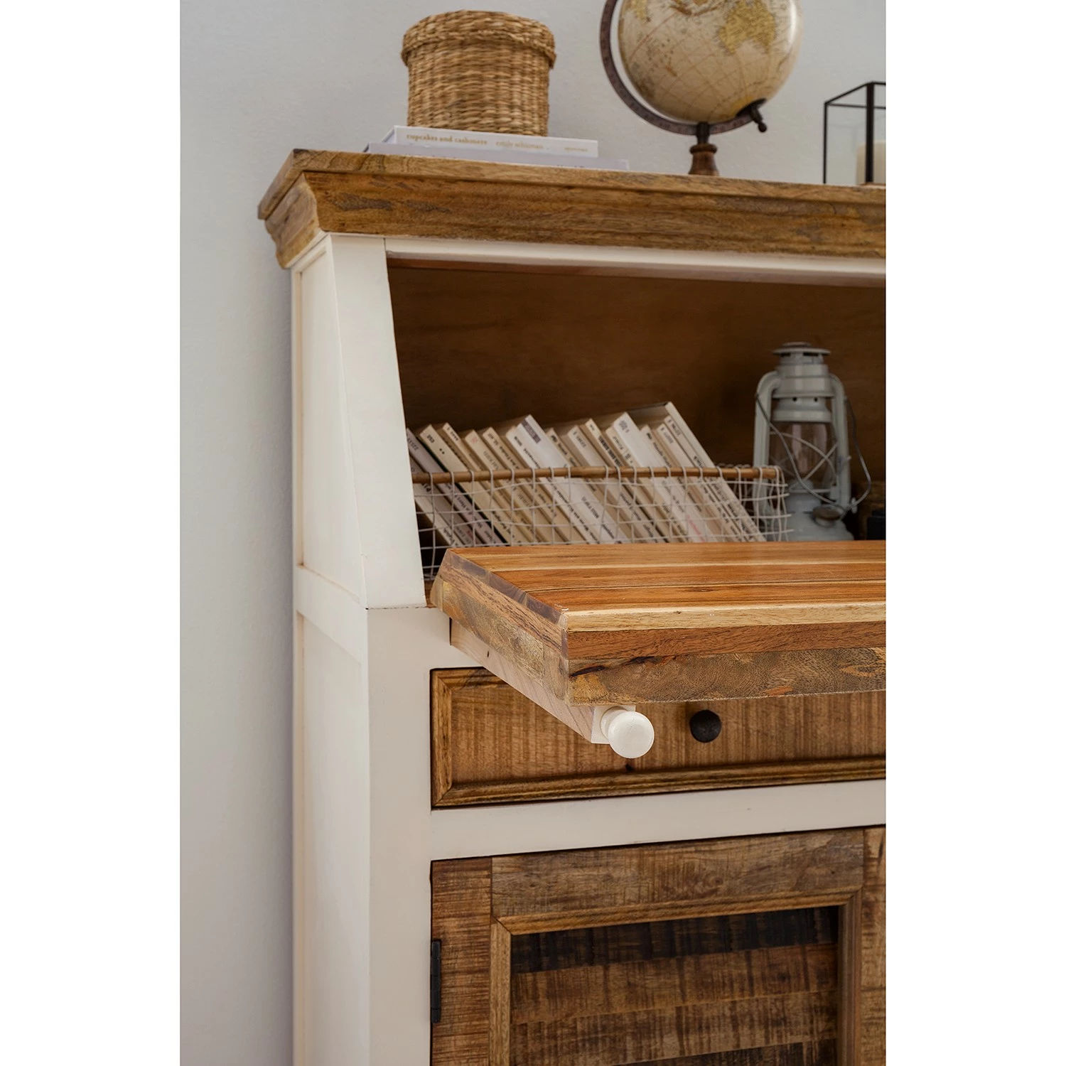 Maison Belfort Sekretär Newhaven - Mango massiv - Weiß / Mango 16 Maison Belfort Sekretär Newhaven - Mango massiv - Weiß / Mango – Bild 14