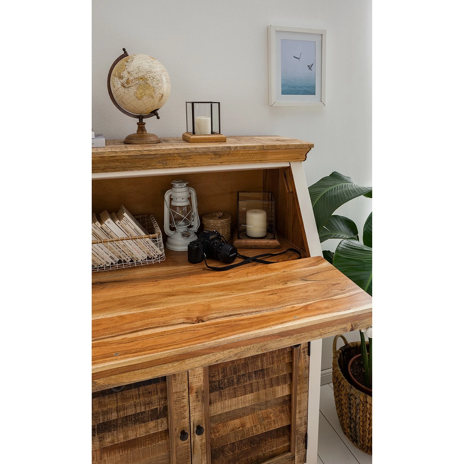 Maison Belfort Sekretär Newhaven - Mango massiv - Weiß / Mango 17 Maison Belfort Sekretär Newhaven - Mango massiv - Weiß / Mango – Bild 15