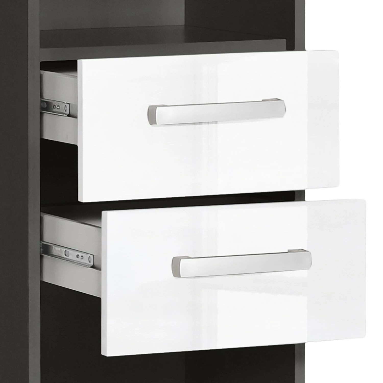 Furnitive Aktenregal Buzy - Hochglanz Weiß / Anthrazit 7 Furnitive Aktenregal Buzy - Hochglanz Weiß / Anthrazit – Bild 5