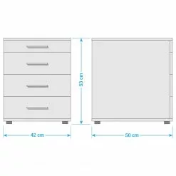 Furnitive Standcontainer Lezan - Silber - Eiche Sonoma Dekor / Weiß 9 Furnitive Standcontainer Lezan - Silber - Eiche Sonoma Dekor / Weiß -Büromöbel Verkäufe 1000191326 220107 144343000549 SKETCH DETAILS P000000001000191326 sketch