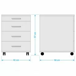 Furnitive Rollcontainer Arcon - Trüffeleiche Dekor / Hochglanz Weiß -Büromöbel Verkäufe 1000191338 220107 144343000550 SKETCH DETAILS P000000001000191338 sketch
