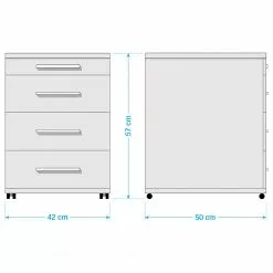 Furnitive Rollcontainer Yacolt - Eiche Sonoma Dekor -Büromöbel Verkäufe 1000191346 211124 085241000510 SKETCH DETAILS P000000001000191346 sketch