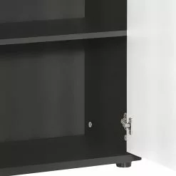 Furnitive Aktenschrank Buzy - Hochglanz Weiß / Anthrazit - Höhe: 182 cm -Büromöbel Verkäufe 1000191353 191031 16045900147 DETAILS P000000001000191353