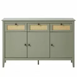 Maison Belfort Sideboard Belleria - Kiefer massiv / Wiener Geflecht - Hellolivgrün -Büromöbel Verkäufe 1000193120 200930 16090900002 DETAILS P000000001000193120