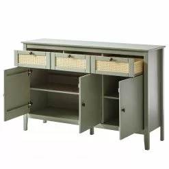 Maison Belfort Sideboard Belleria - Kiefer massiv / Wiener Geflecht - Hellolivgrün -Büromöbel Verkäufe 1000193120 200930 16091200004 DETAILS P000000001000193120