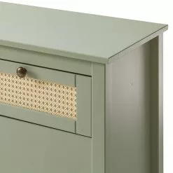 Maison Belfort Sideboard Belleria - Kiefer massiv / Wiener Geflecht - Hellolivgrün -Büromöbel Verkäufe 1000193120 200930 16091700007 DETAILS P000000001000193120