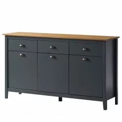 Maison Belfort Sideboard Rivery - Kiefer massiv - Anthrazit