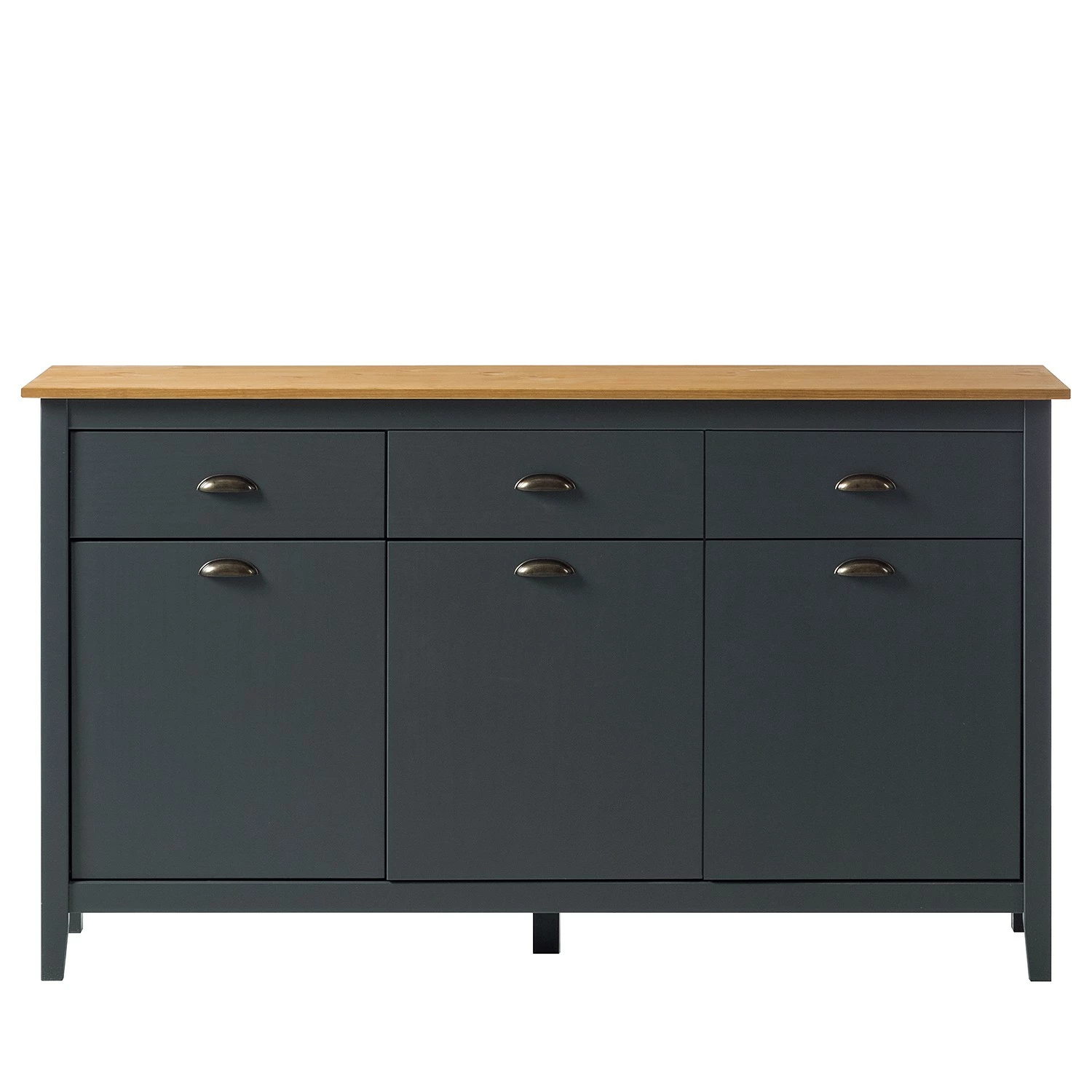 Maison Belfort Sideboard Rivery - Kiefer massiv - Anthrazit 5 Maison Belfort Sideboard Rivery - Kiefer massiv - Anthrazit – Bild 3