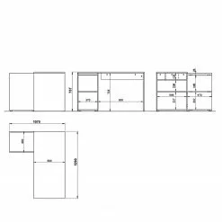 Germania Schreibtisch Austin - Graphit / Navarra Eiche Dekor -Büromöbel Verkäufe 1000196986 191203 06445700012 SKETCH DETAILS P000000001000196986 sketch