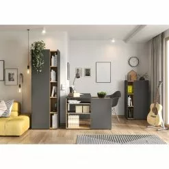 Germania Büroset Austin (2-teilig) - Graphit / Navarra Eiche Dekor -Büromöbel Verkäufe 1000197005 191203 06450000101 MOOD DETAILS P000000001000197005 mood