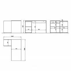 Germania Büroset Austin (2-teilig) - Graphit / Navarra Eiche Dekor -Büromöbel Verkäufe 1000197005 191203 06450000109 SKETCH DETAILS P000000001000197005 sketch