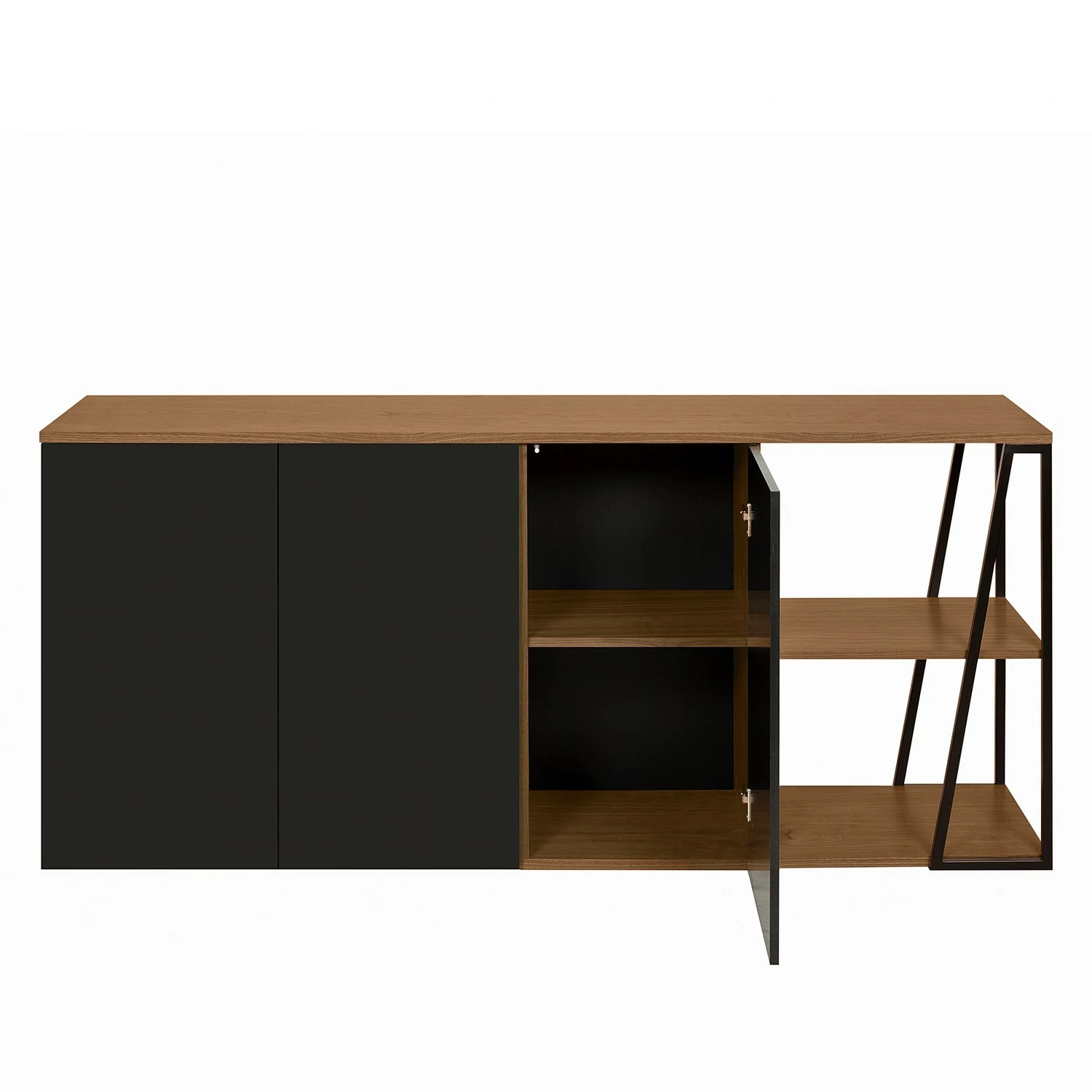 Temahome Sideboard Albi - Echtholzfurnier - Walnuss / Schwarz 8 Temahome Sideboard Albi - Echtholzfurnier - Walnuss / Schwarz – Bild 6