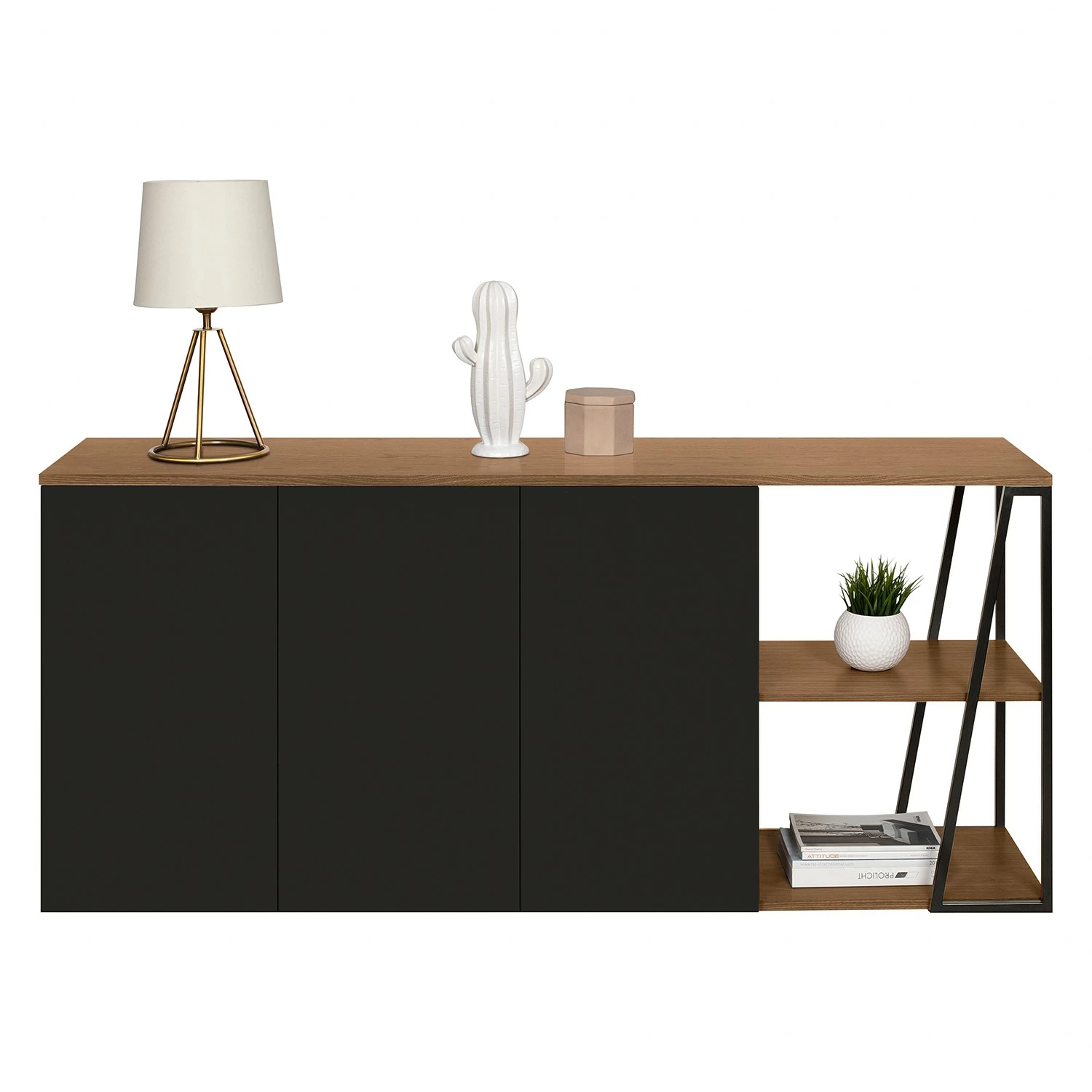 Temahome Sideboard Albi - Echtholzfurnier - Walnuss / Schwarz 9 Temahome Sideboard Albi - Echtholzfurnier - Walnuss / Schwarz – Bild 7