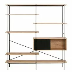 Norrwood Regal Alsace - Wildeiche Dekor / Schwarz -Büromöbel Verkäufe 1000200167 200205 06092500140 DETAILS P000000001000200167