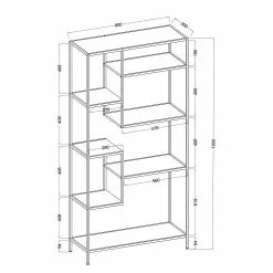 Fredriks Regal Meon IV - Eiche Grau Dekor -Büromöbel Verkäufe 1000201075 200814 14302300001 SKETCH DETAILS P000000001000201075 sketch