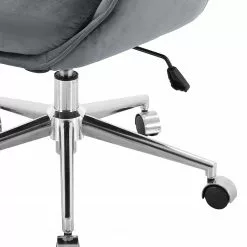 Furnitive Bürostuhl Stody - Samt / Metall - Dunkelgrau / Chrom -Büromöbel Verkäufe 1000201107 200206 10591300021 DETAILS P000000001000201107