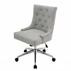 Maison Belfort Bürostuhl Caney - Flachgewebe / Metall - Hellgrau / Chrom