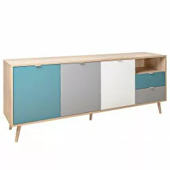 Norrwood Sideboard Bibury II - Mehrfarbig / Eiche Sonoma Dekor