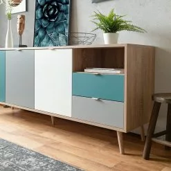 Norrwood Sideboard Bibury II - Mehrfarbig / Eiche Sonoma Dekor 31 Norrwood Sideboard Bibury II - Mehrfarbig / Eiche Sonoma Dekor -Büromöbel Verkäufe 1000202461 200124 09543000171 DETAILS P000000001000202461